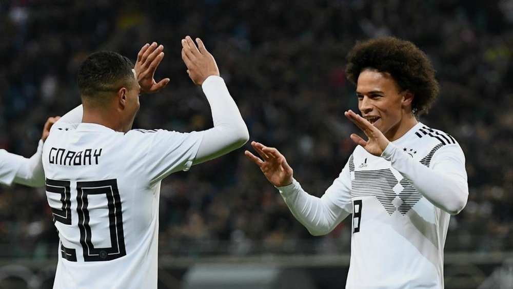 Sane and Gnabry scored in Germany's 3-0 win over Russia. GOAL