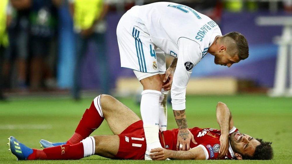 Ramos injured Salah in a tackle early on in the game. Many said it was intentional. Goal