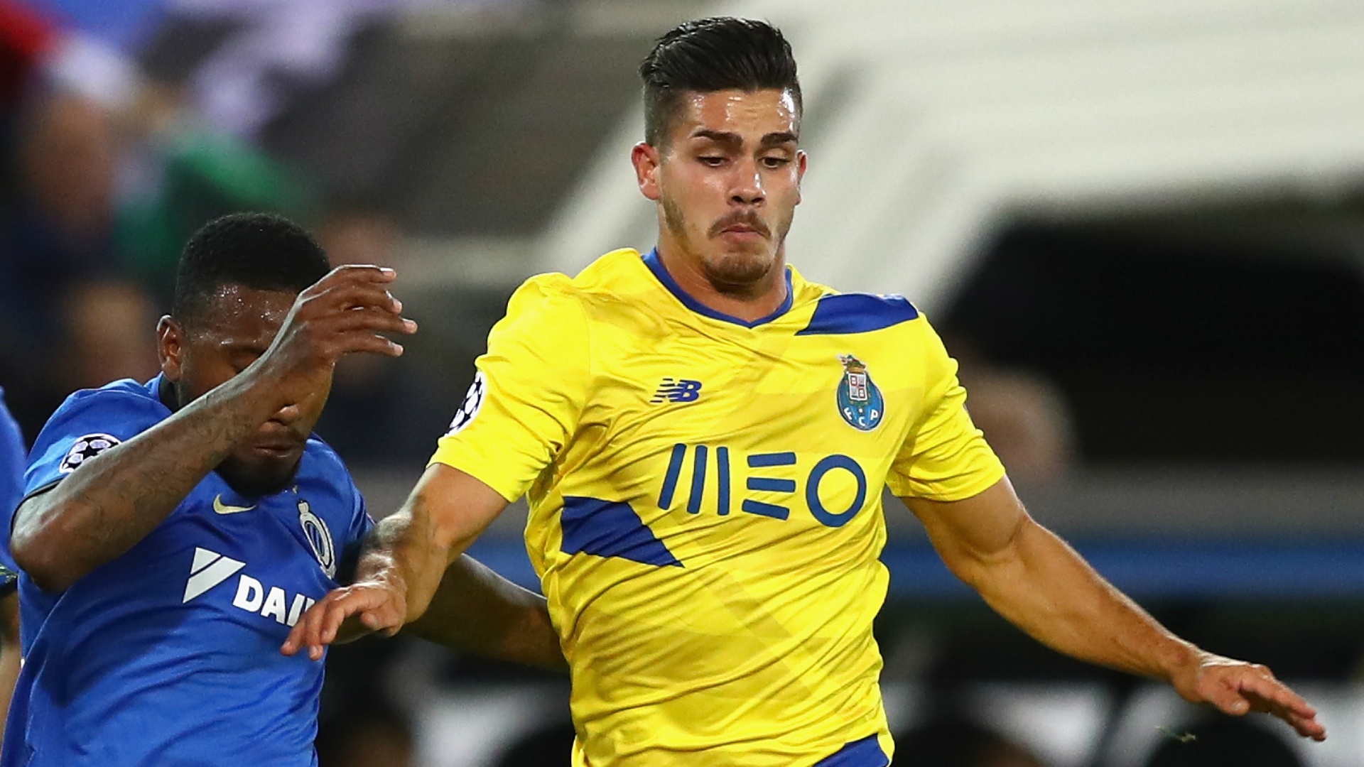 Andre Silva holds off a defender