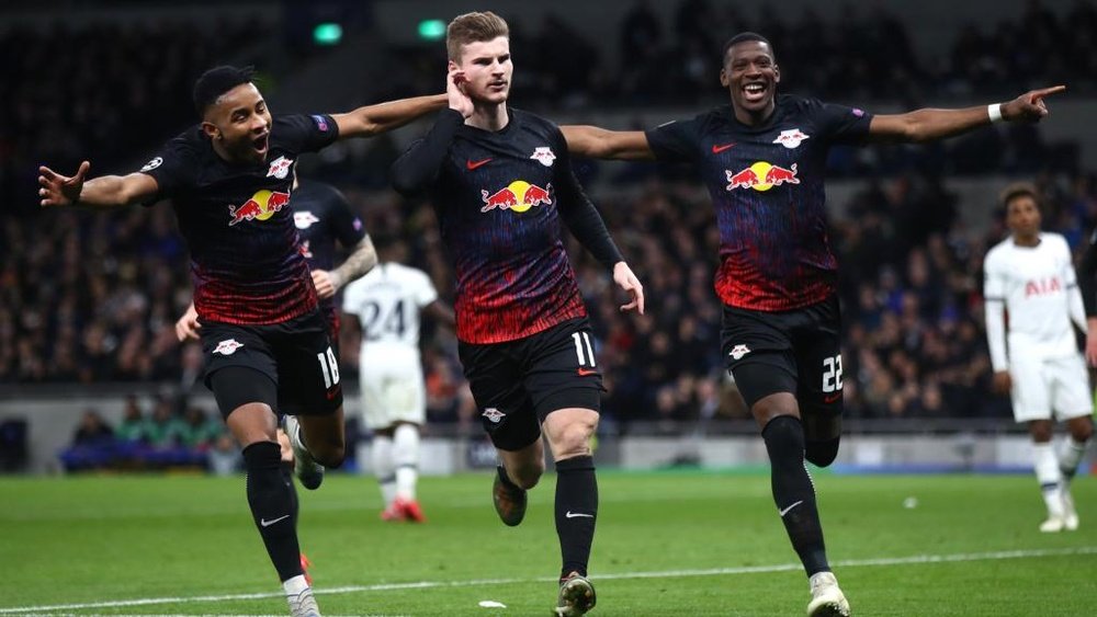 Timo Werner (C) was very happy to be linked with the current Champions League winners. GOAL