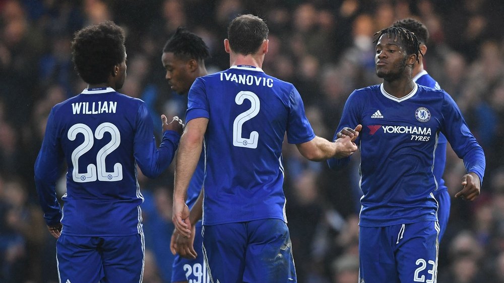 Branislav Ivanovic with Chelsea team-mates. Goal